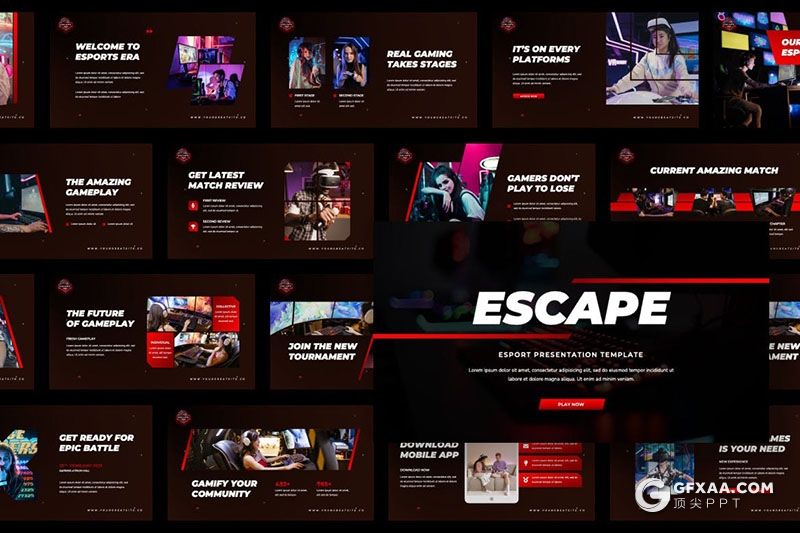 30页高端大气游戏主题通用国外PPT模板 - 顶尖PPT