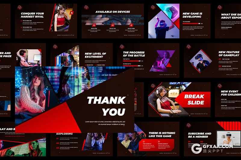 30页高端大气游戏主题通用国外PPT模板 - 顶尖PPT