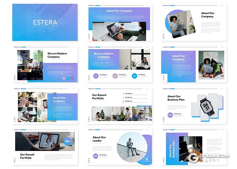 30页商业计划合作企业介绍商务企业通用国外PPT模板5种配色 - 顶尖PPT