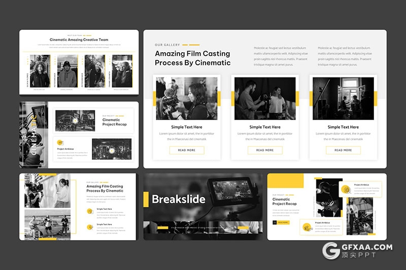 35页电影制作电影工作室宣传通用国外PPT模板 - 顶尖PPT