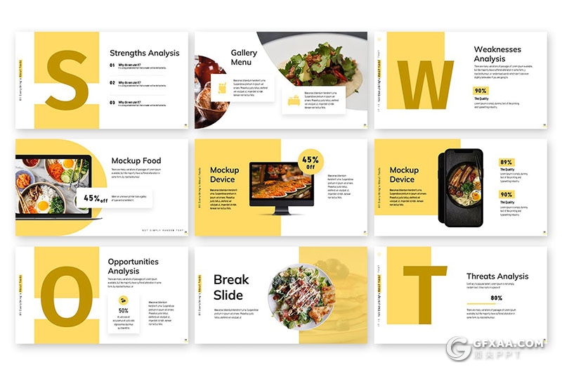 53页餐饮美食介绍展示餐饮宣传主题国外PPT模板2款背景 - 顶尖PPT