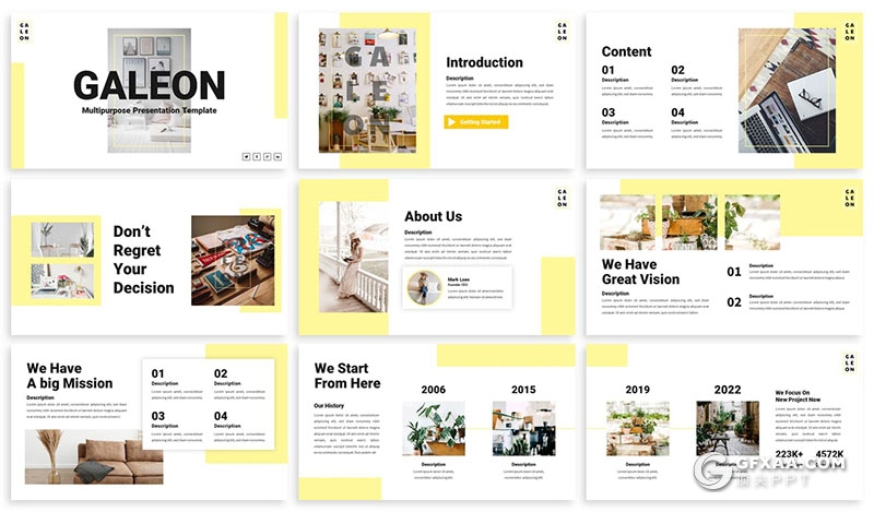 30页简约大气业务合作摄影展示团队介绍多用途PPT模板6种配色 - 顶尖PPT