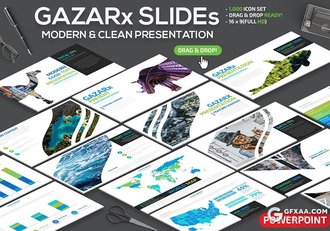 24页创意图片剪影多用途国外PPT模板4种配色 - 顶尖PPT