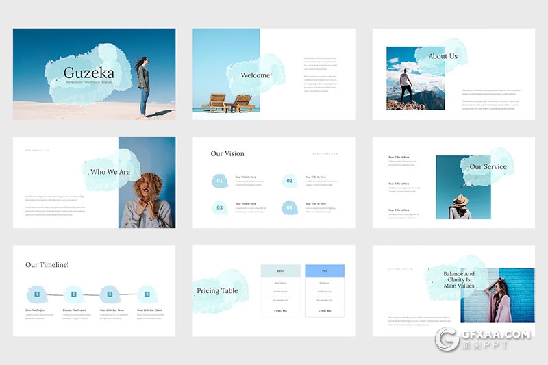 42页简约大气摄影展示多用途国外PPT模板 - 顶尖PPT