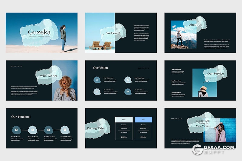 42页简约大气摄影展示多用途国外PPT模板 - 顶尖PPT