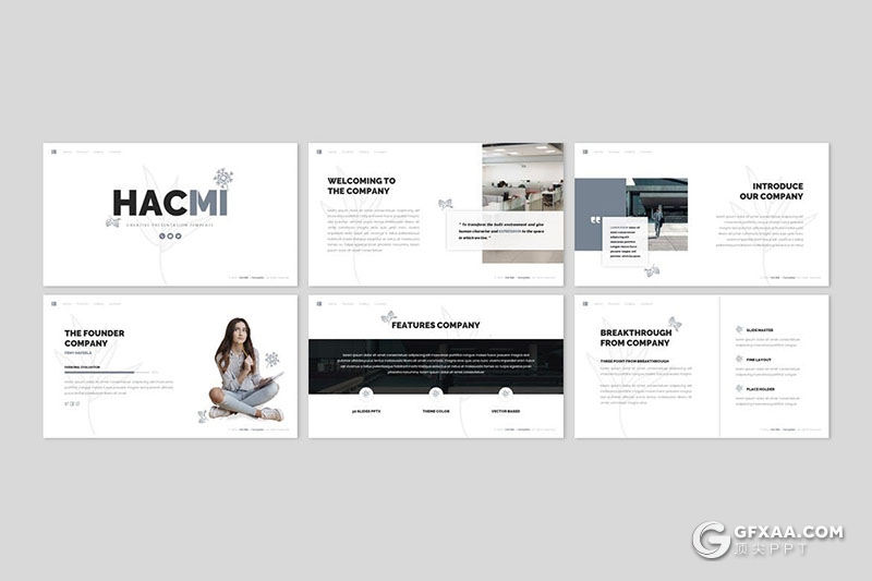 30页简约大气企业简介商业计划商务通用国外PPT模板5种配色 - 顶尖PPT