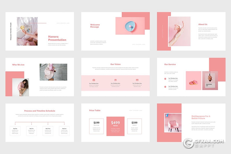 42页粉色大气精美产品展示多用途国外PPT模板 - 顶尖PPT