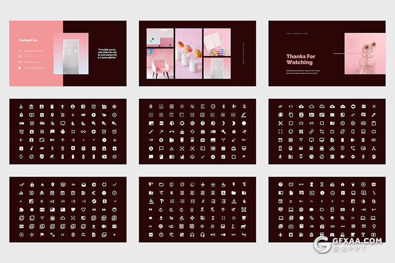 42页粉色大气精美产品展示多用途国外PPT模板 - 顶尖PPT