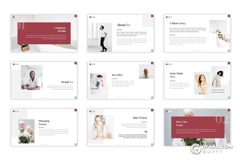 30页产品摄影展示多用途国外PPT模板5种配色 - 顶尖PPT