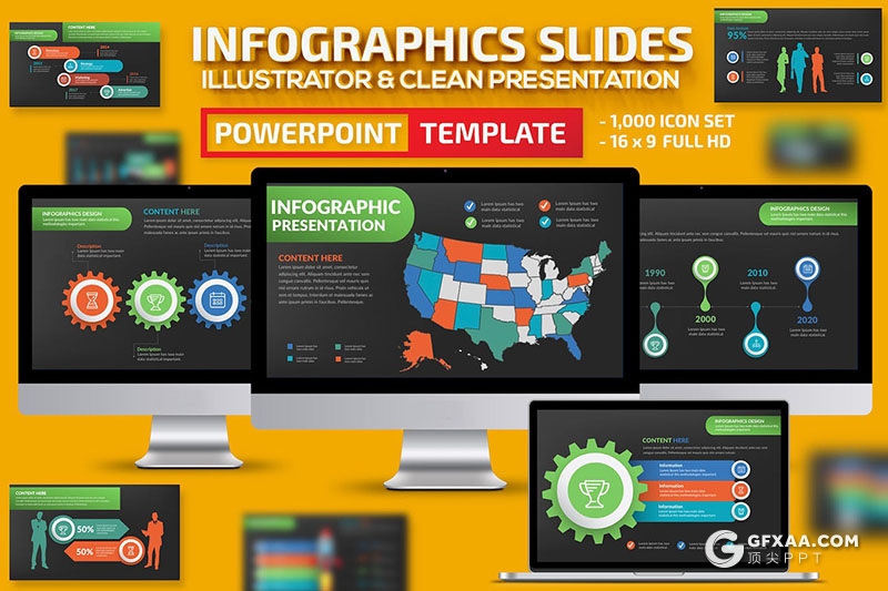 34页多色彩商务数据分析图形图表PPT模板 - 顶尖PPT