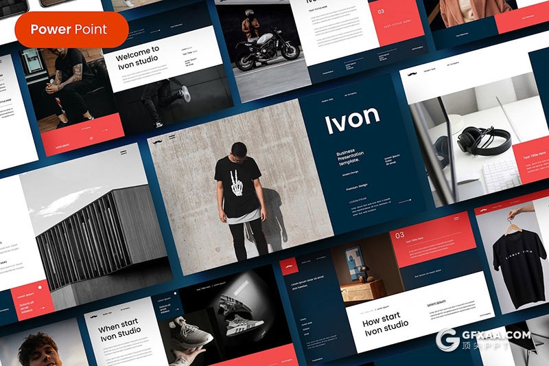 39页产品摄影展示衣服鞋子展示国外PPT模板 - 顶尖PPT