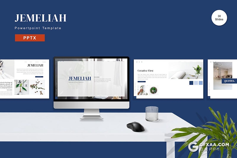 30页文艺小清新风格室内盆栽植物介绍展示PPT模板 - 顶尖PPT