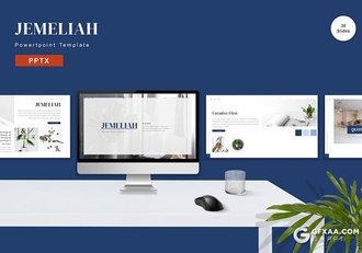 30页文艺小清新风格室内盆栽植物介绍展示PPT模板 - 顶尖PPT