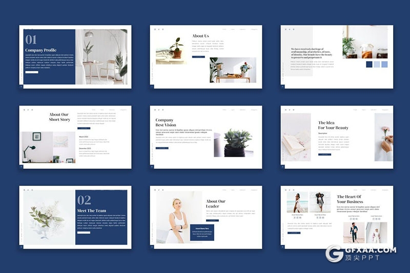 30页文艺小清新风格室内盆栽植物介绍展示PPT模板 - 顶尖PPT