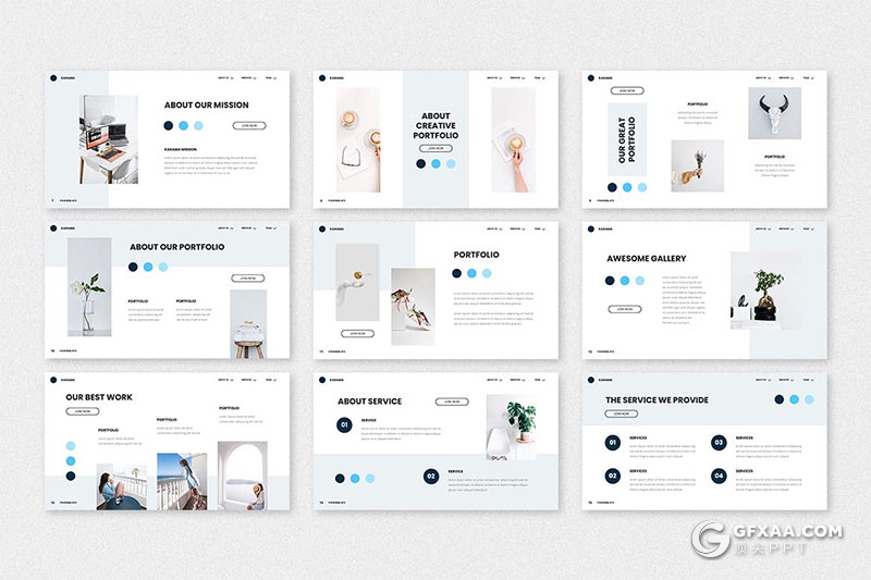 30页文艺风格摄影图片展示多用途国外PPT模板 - 顶尖PPT