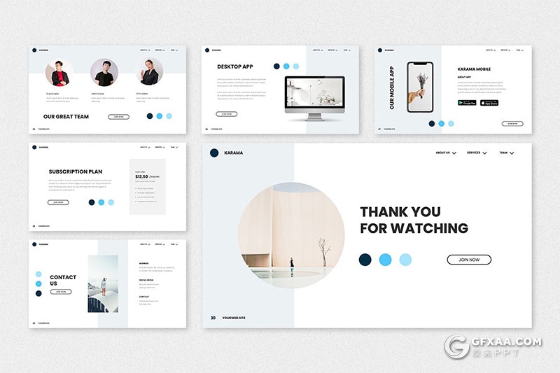 30页文艺风格摄影图片展示多用途国外PPT模板 - 顶尖PPT