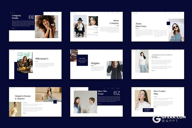 30页文艺风摄影展示产品展示多用途PPT模板 - 顶尖PPT