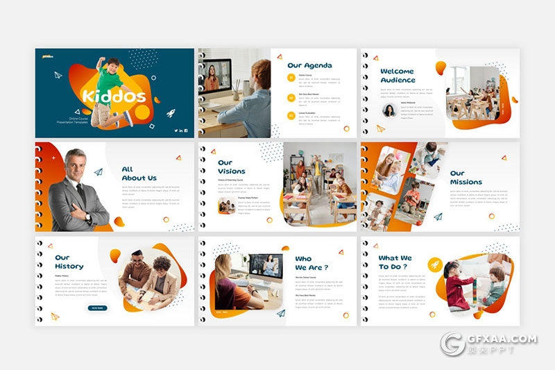 36页国外高级创意动画儿童早教培训趣味教育主题PPT模板 - 顶尖PPT