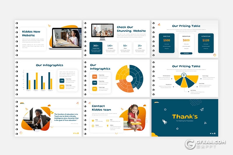 36页国外高级创意动画儿童早教培训趣味教育主题PPT模板 - 顶尖PPT