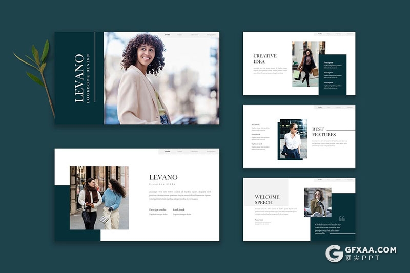 30页文艺风摄影展示产品展示多用途PPT模板5种配色 - 顶尖PPT