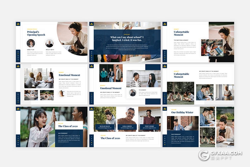 30页大学教育宣传教育培训大学生活展示国外PPT模板 - 顶尖PPT