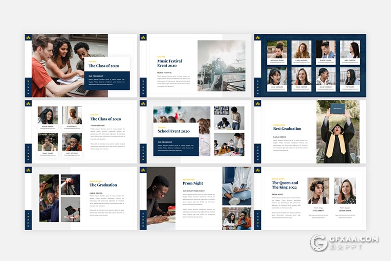 30页大学教育宣传教育培训大学生活展示国外PPT模板 - 顶尖PPT