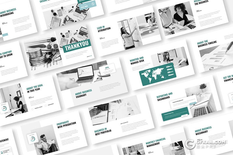 30页极简主义商业计划财务报告分析多用途国外PPT模板 - 顶尖PPT