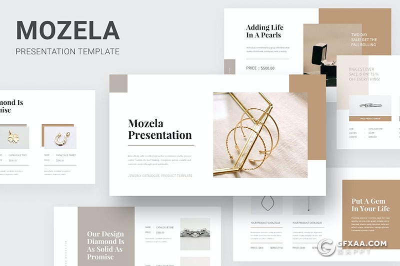 42页珠宝首饰展示摄影珠宝发布会国外PPT模板 - 顶尖PPT