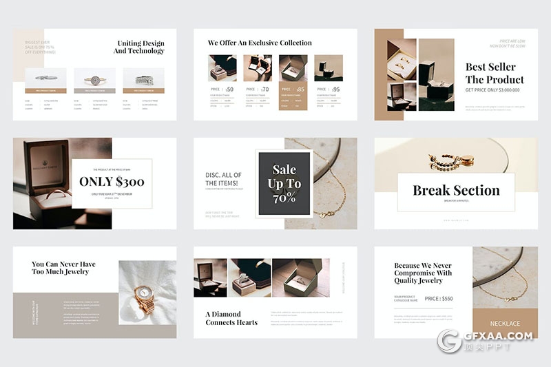 42页珠宝首饰展示摄影珠宝发布会国外PPT模板 - 顶尖PPT