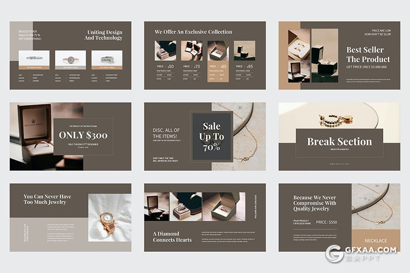 42页珠宝首饰展示摄影珠宝发布会国外PPT模板 - 顶尖PPT