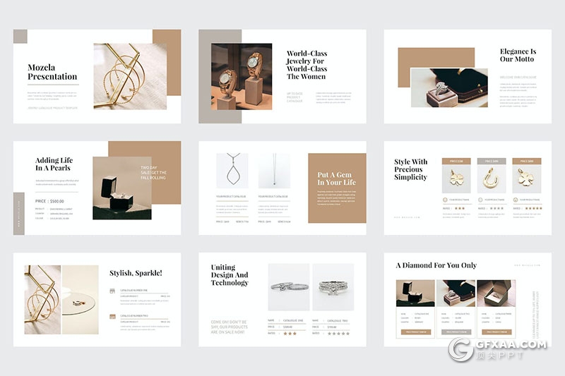 42页珠宝首饰展示摄影珠宝发布会国外PPT模板 - 顶尖PPT