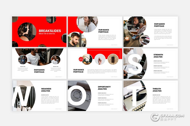 36页歌曲录制音乐演唱会音乐发布会通用国外PPT模板 - 顶尖PPT