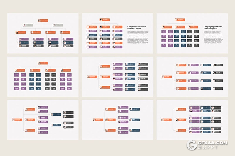 52页组织层次结构图PPT模板 - 顶尖PPT