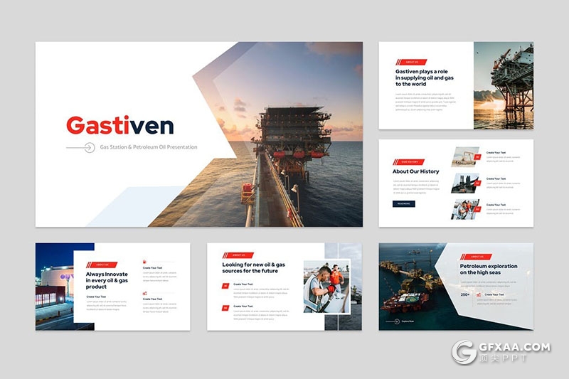 30页简约大气石油开采介绍PPT模板 - 顶尖PPT