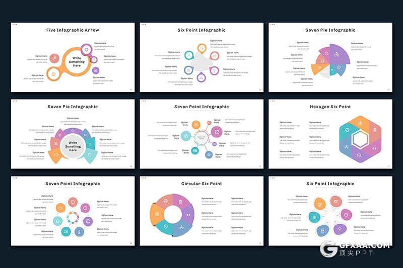 36页多色彩精美大气商务数据展示图形图表PPT模板 - 顶尖PPT