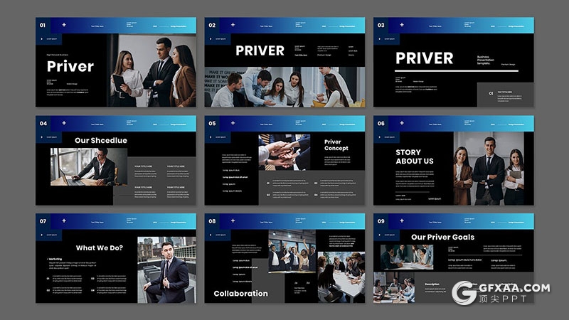 30页业务介绍合作团队展示商业计划商务通用国外PPT模板 - 顶尖PPT