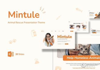 30页创意精美动物救援演示保护动物协会宠物摄影介绍展示多用途PPT模板 - 顶尖PPT