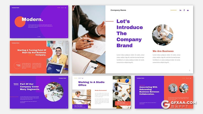 36页现代化商业计划合作企业介绍商务通用国外PPT模板 - 顶尖PPT