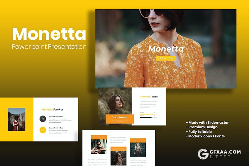 30页文艺风摄影展示产品展示多用途国外PPT模板5种配色 - 顶尖PPT