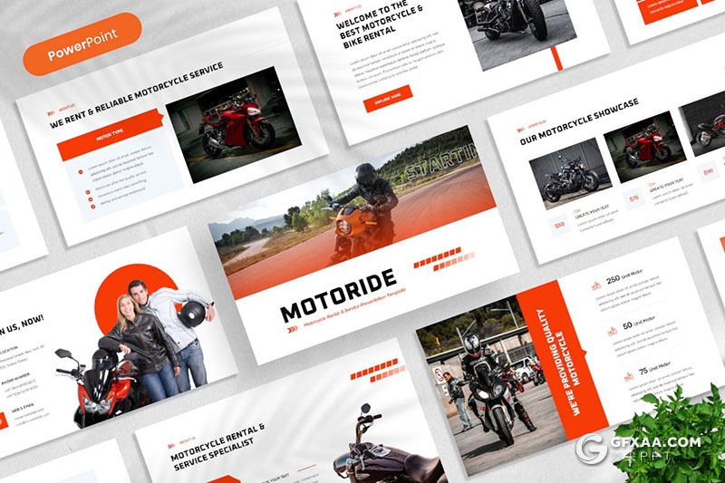 30页摩托车租赁户外摩托车比赛运动户外冒险项目介绍展示PPT模板 - 顶尖PPT