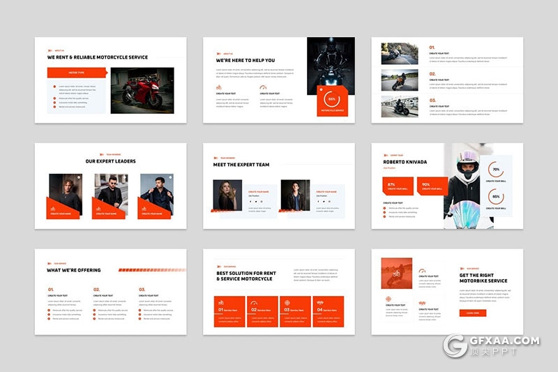 30页摩托车租赁户外摩托车比赛运动户外冒险项目介绍展示PPT模板 - 顶尖PPT
