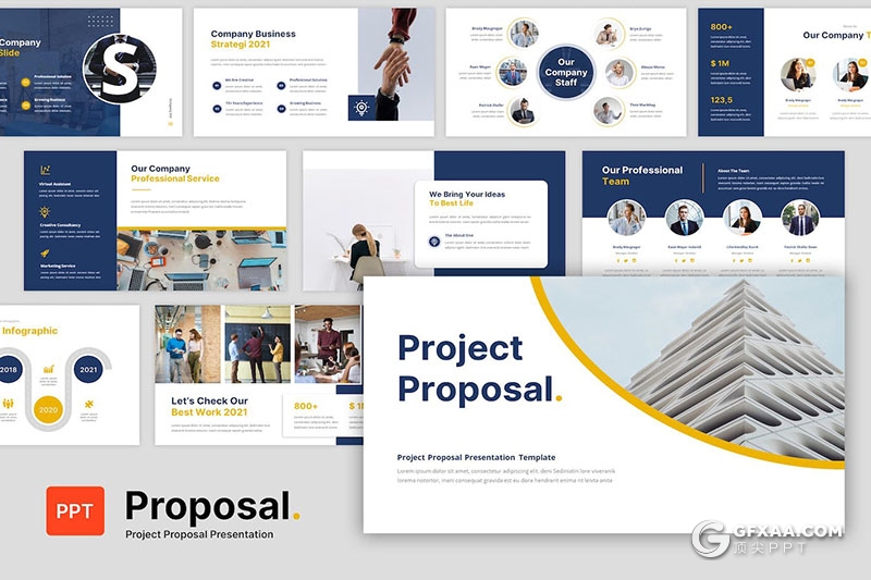 27页简约大气业务演示公司项目提案商业计划商务通用国外PPT模板 - 顶尖PPT