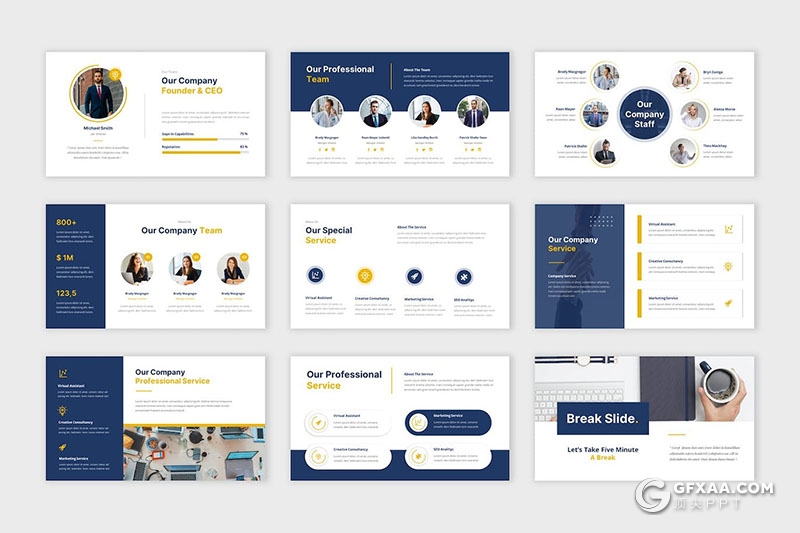 27页简约大气业务演示公司项目提案商业计划商务通用国外PPT模板 - 顶尖PPT