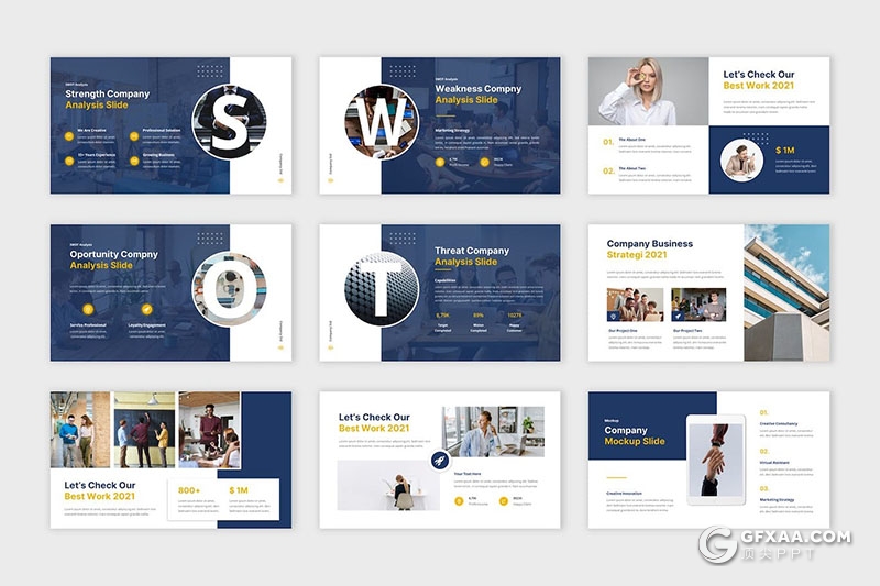 27页简约大气业务演示公司项目提案商业计划商务通用国外PPT模板 - 顶尖PPT