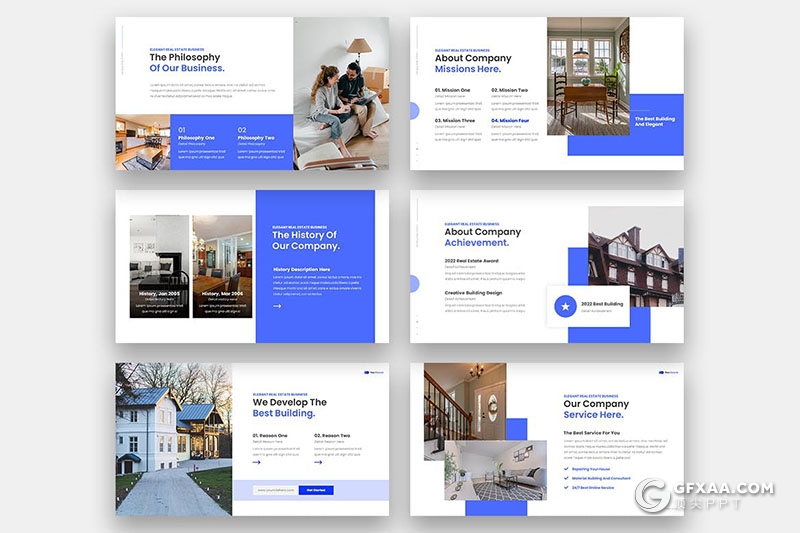 36页简约大气房地产项目介绍宣传PPT模板3种配色 - 顶尖PPT