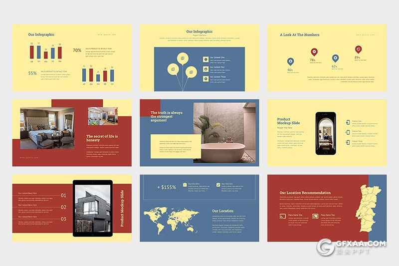42页房地产房地产项目介绍数据分析室内效果展示PPT模板 - 顶尖PPT