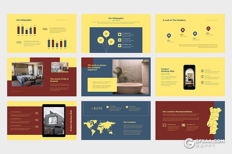 42页房地产房地产项目介绍数据分析室内效果展示PPT模板 - 顶尖PPT