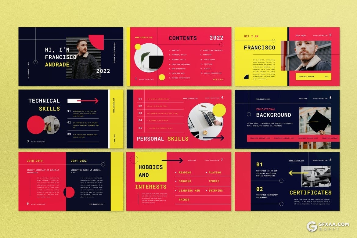 时尚精美个人求职简历创意设计岗位竞聘PPT模板 - 顶尖PPT