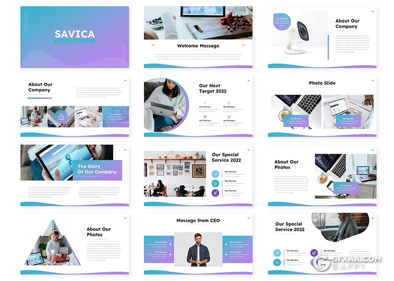 30页大气简约商业计划企业合作多用途国外PPT模板5种配色 - 顶尖PPT