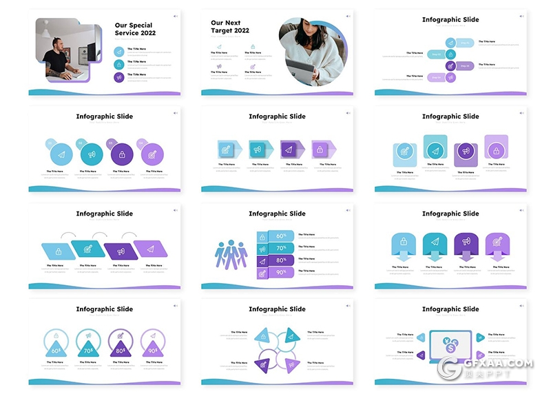 30页大气简约商业计划企业合作多用途国外PPT模板5种配色 - 顶尖PPT